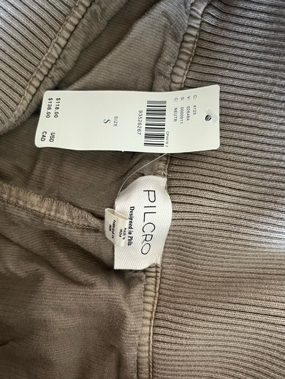 Pilcro Neutral Ribbed Pull-On Skort - Picture 2 of 3